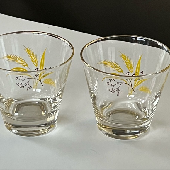 VTG Autumn Gold Homer Laughlin glasses for Century Service 1950s DOF set/2 - Picture 5 of 11